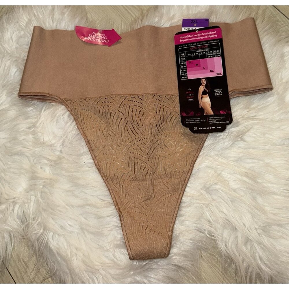 Maidenform Tame Your Tummy Thong Cool ComfortShapes Firm Shaper 2XL XXL DM0049